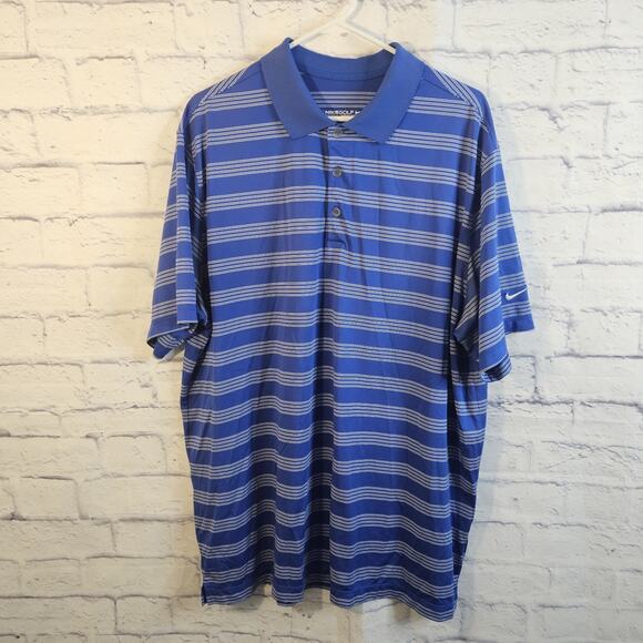 Nike Other - Nike Golf Dri-Fit Tour Performance SS Blue White Size 2XL Polo Shirt